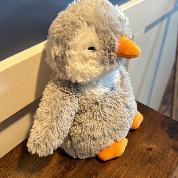 Large size Penguin Warmie Warm Weighted Gray Penguin Warmies in a Microwave - Picture 2 of 7